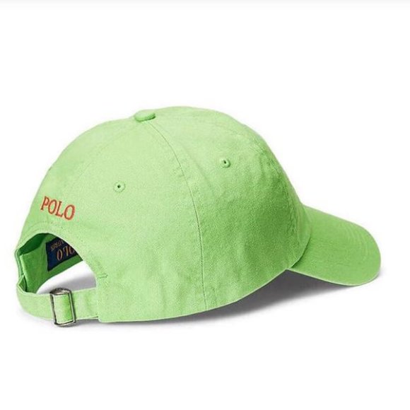 NEW - Polo Ralph Lauren Men's OSFA Adjustable Green Hat Orange Logo O/S - Picture 2 of 2